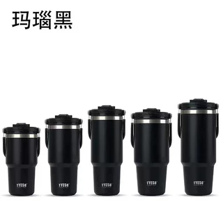 vของไหม่Tyesoแก้วน้ำพร้อมตัวถังสแตนเลสTumbler กระบอกน้ำกันความร้อนแบบสุญญากาศพร้อมฝา2-In-1และหลอดแก้วสแตนเลสผนังสำรับรับ
