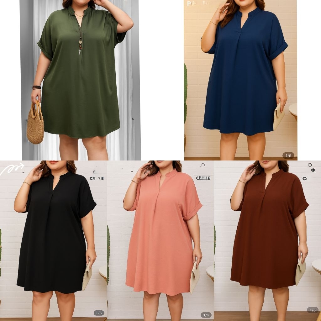 เดรสไซส์ใหญ่ ชุดคนอ้วน plussize  อก 54-60 นิ้ว