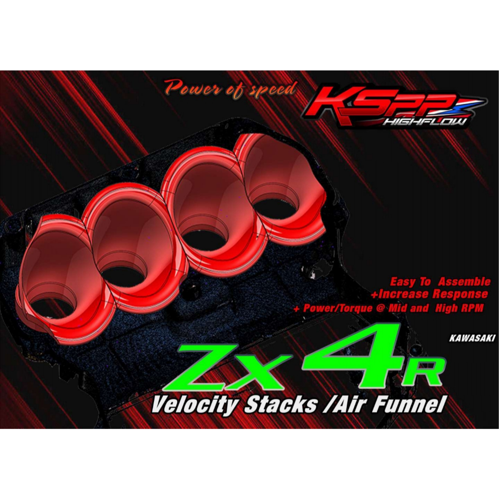 ปากแตรแต่ง KSPP สำหรับ ZX4RR Kawasaki Velocity stack