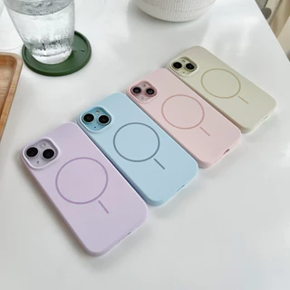 ใหม่ 16plus งานกำมะหยี่ เคสซิลิโคนชาร์จไร้สายวงแหวนแม่เหล็ก for iPhone 11pro 12Pro 13Pro 14Pro 15Pro 16Pro 16plus 15plus