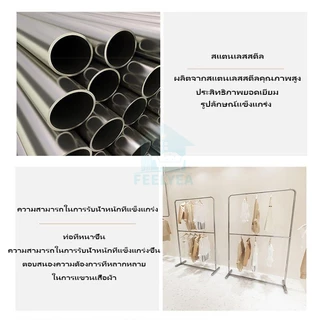 🎀COD+พร้อมส่ง🎀ราวสูงแขวนไม้แขวนเสื้อ ราวเดี่ยวสแตนเลสตั้งพื้น ราวแขวนผ้า ราว2ชั้น ราวแขวนเสื้อผ้าสแตนเลส304 my