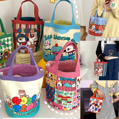 กระเป๋าถือสำหรับผู้หญิง ผ้าแคนวาส สไตล์เกาหลี (10สี)