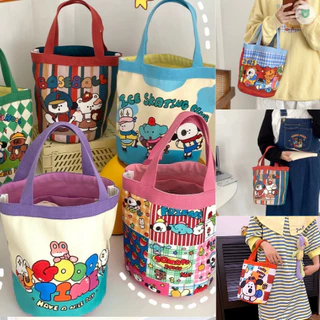 กระเป๋าถือสำหรับผู้หญิง ผ้าแคนวาส สไตล์เกาหลี (10สี)