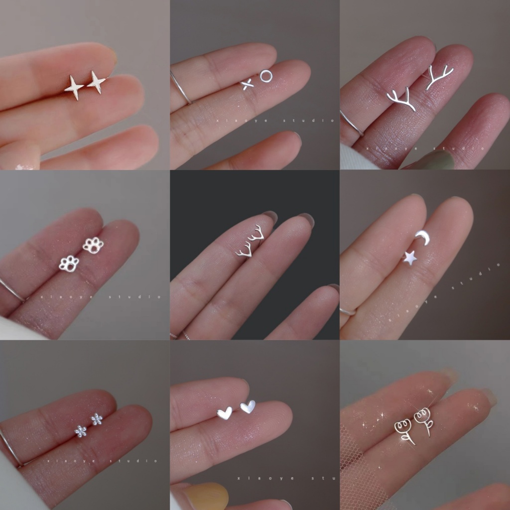 🔥พร้อมส่ง🔥 ต่างหู เงิน มีให้เลือกกว่า 50 แบบ ตุ้มหู เงิน ต่างหูมินิมอล ตุ้มหูมินิมอล น่ารัก