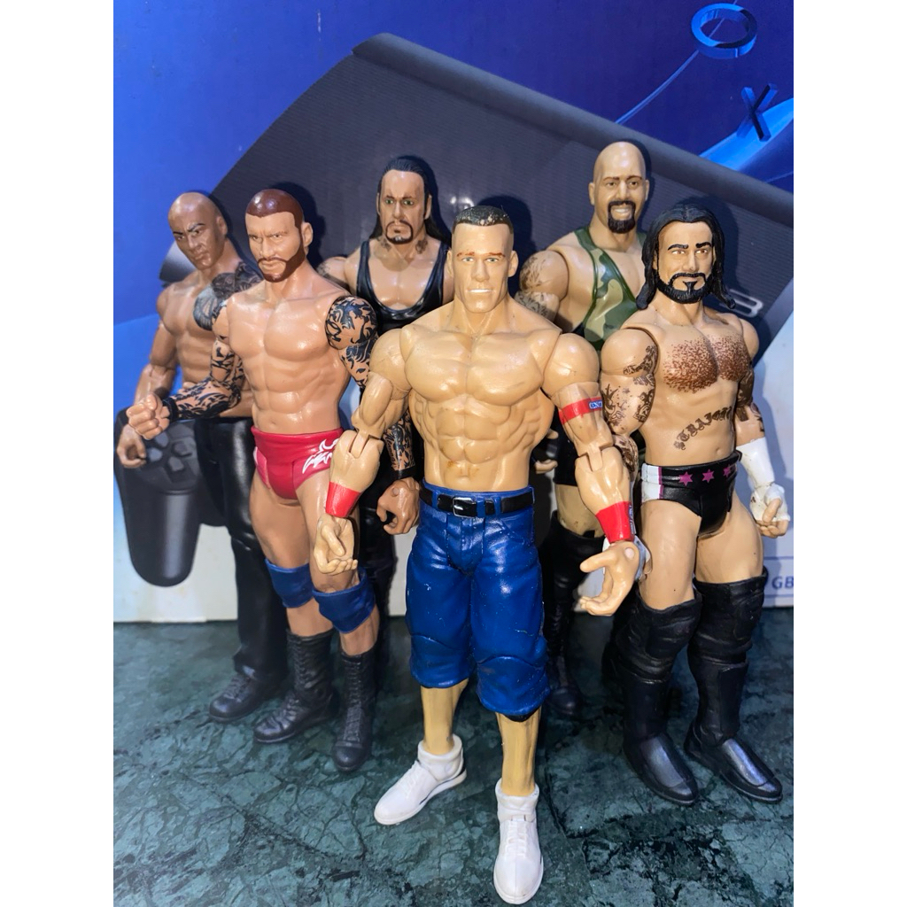 Old Childhood toys Part.2 Mattel WWE Wrestling figures John Cena Undertaker The Rock Randy Orton CM 