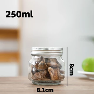 ขวดโหลแก้วกลม ฝาเกลียว โถแก้วใส มีฝาปิด กระปุกเก็บอาหาร 250ML-1000ML