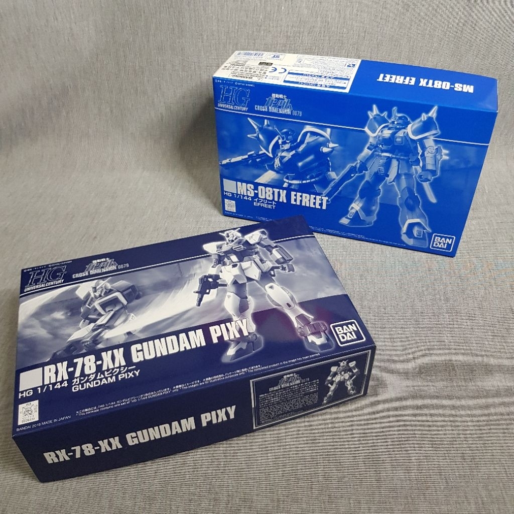 HGUC 1/144 RX-78-XX Gundam Pixy and MS-08TX Efreet (from Cross Dimension 0079) - P Bandai both