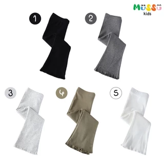Jumping Meters กางเกงเลกกิ้งเด็ก ผ้าร่องขาม้า สีพื้น ปลายขา Lettuce Hem (2-7 ปี) (lgjm13.1)