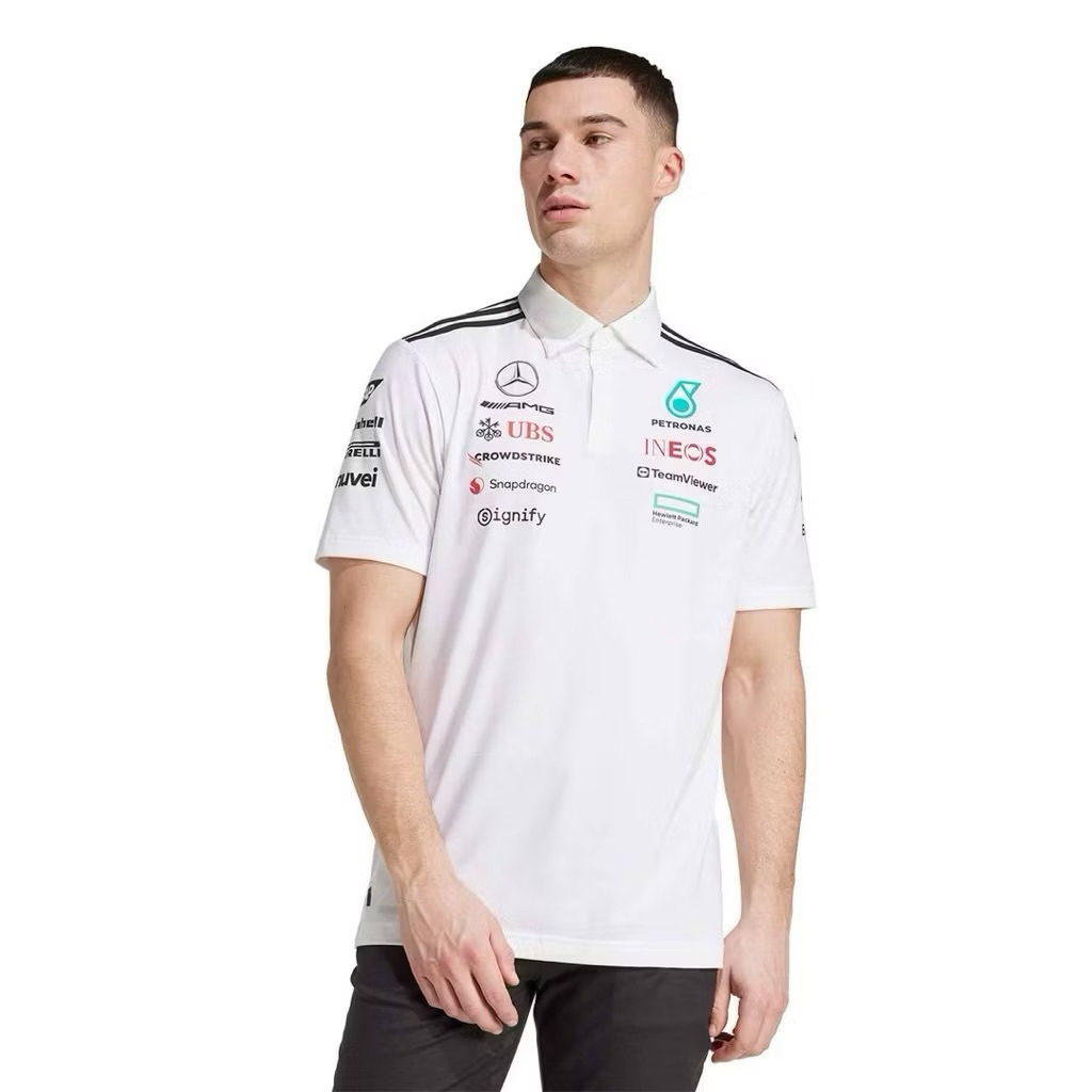 เสื้อเชิ้ต Adidas Mercedes f1 สีขาว มือ1