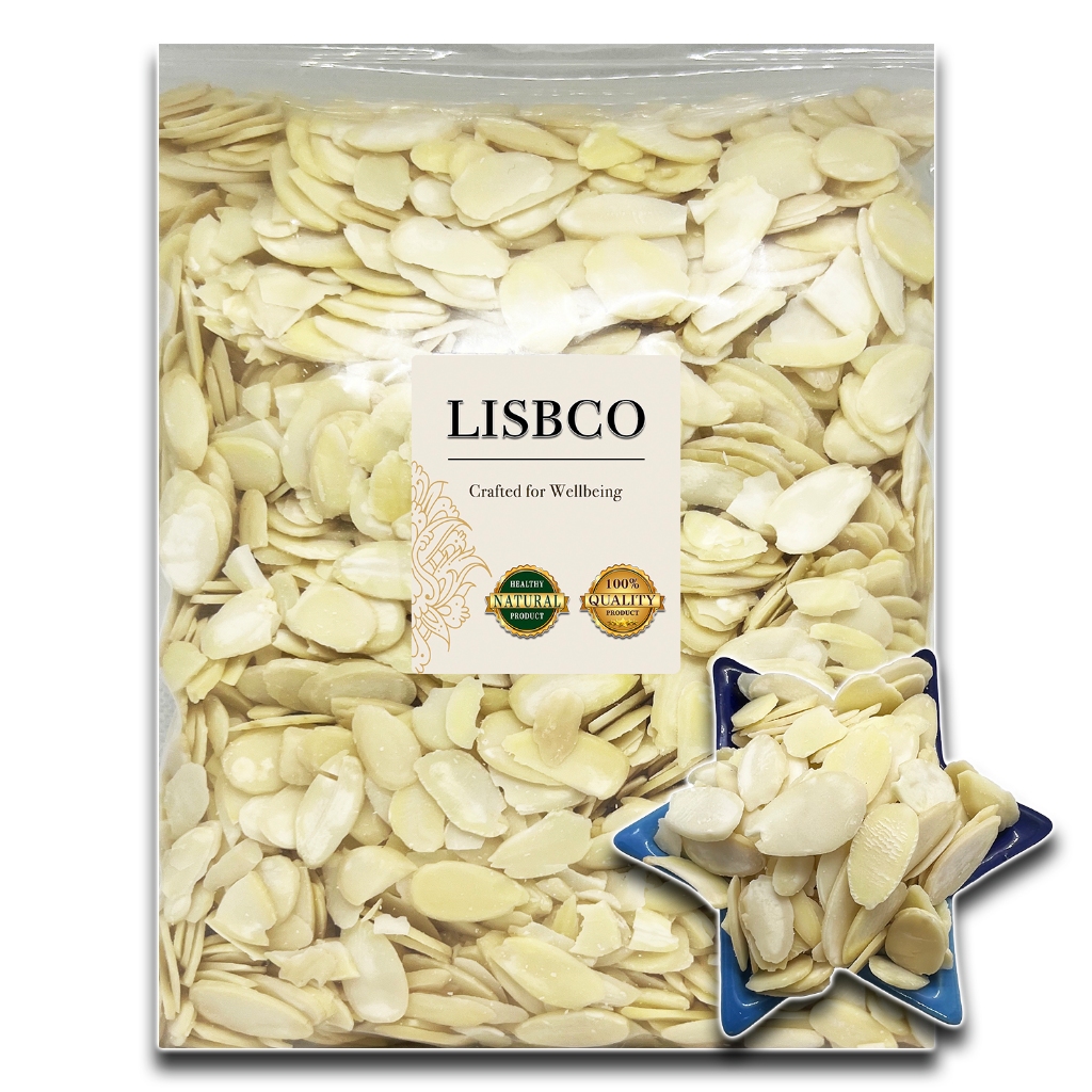 อัลมอนด์สไลด์ ดิบ เต็มแผ่น 250 กรัม Slices Almond Raw 250 g. AA+ สินค้านำเข้าจาก