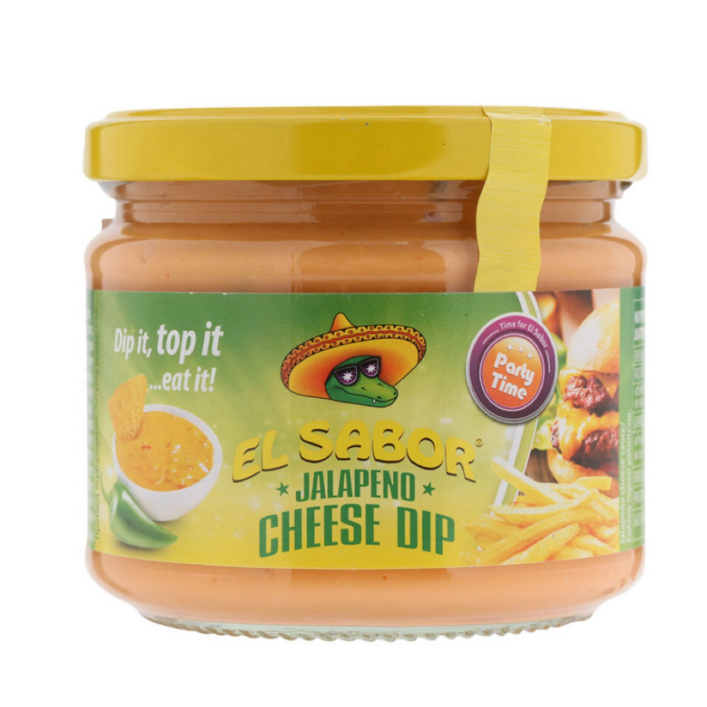 El sabor Jalapeno Cheese Dip/Cheese Dip/Salsa Dip/Guacamole Dip/Nacho Sliced Jalapeno 225g. ซอสรสพริ