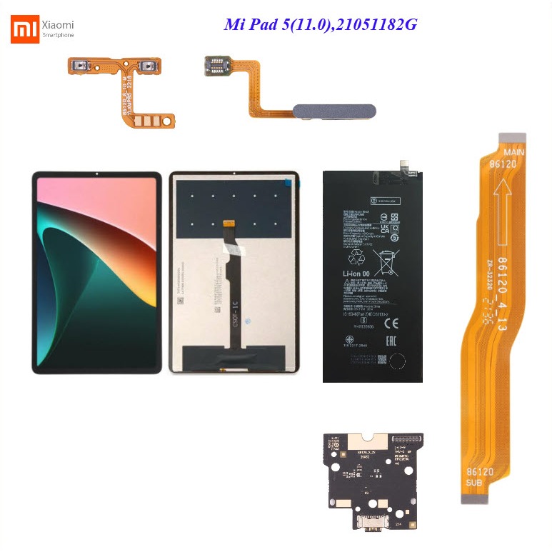 อะไหล่ Xiaomi Mi Pad 5 11.0,21051182G/สายแพร/แบตเตอรี่ BN4E