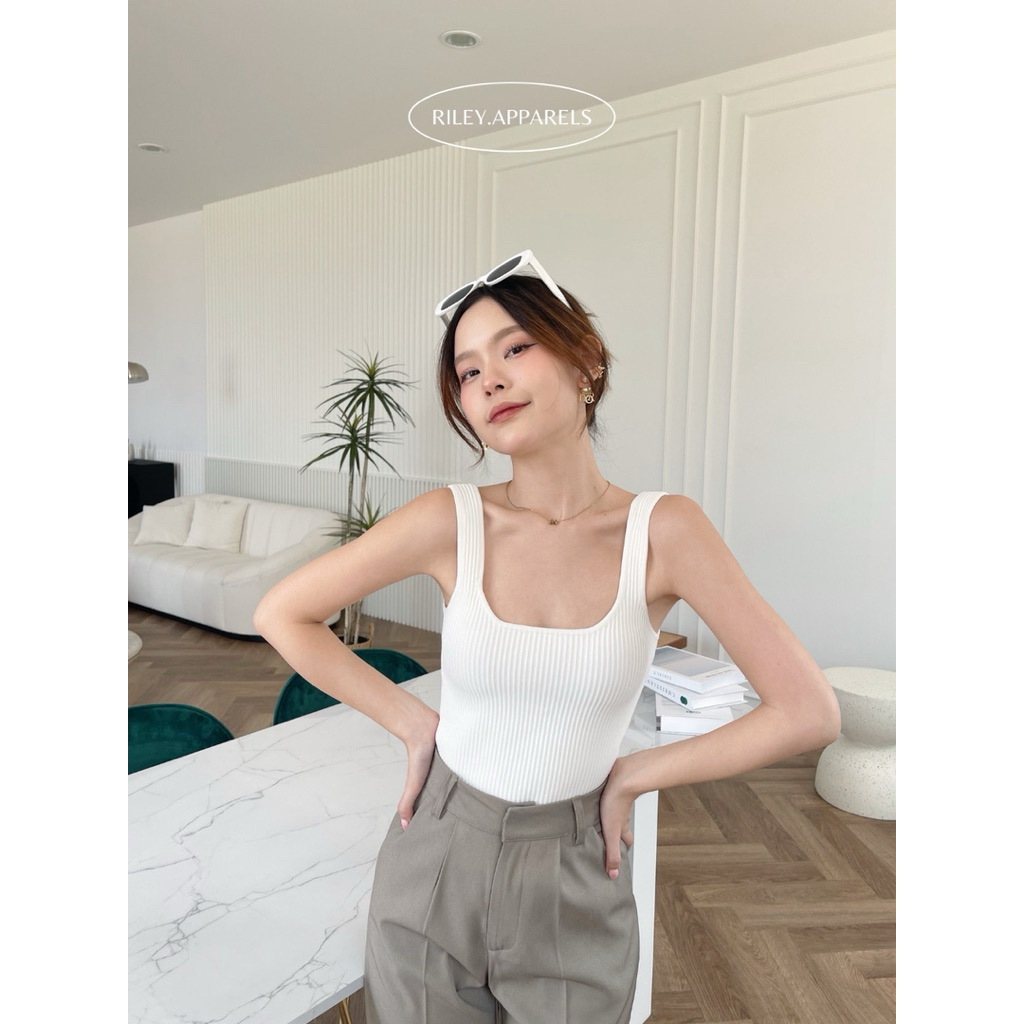 Riley.apparels - Milin knit top เสื้อกล้ามไหมพรมเนื้อหนา texture สวยดูแพงมาก