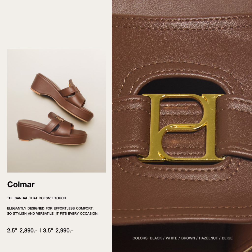 PETCHPLOY Colmar รองเท้าส้นตึก เรียบหรู ออกแบบมาให้สวมใส่ง่าย คัดสรรหนังแบบเฉพาะที่นุ่ม ถนอมเท้า – โปรปัง