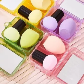 [ของแถม] มินิเซตฟองน้ำแต่งหน้า 2 ชิ้น พร้อมกล่องเก็บฟองน้ำป้องกันฝุ่น สีม่วง 1 ชุด สําหรับแต่งหน้า ใช้งานง่าย (SPS)