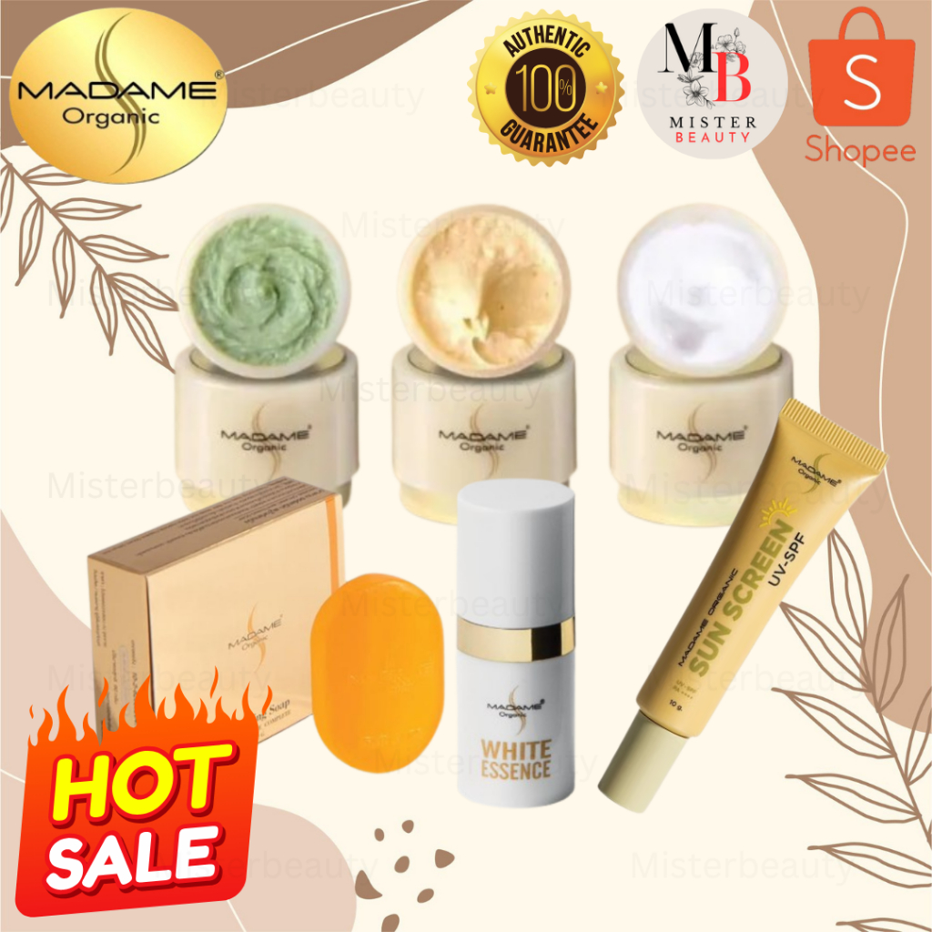 Madame Organic ครีมมาดามออร์แกนิก 5 กรัม ครีมสาหร่าย ครีมไข่มุก คอลลาเจนมาร์ก สบู่ไวท์เทนนิ่ง