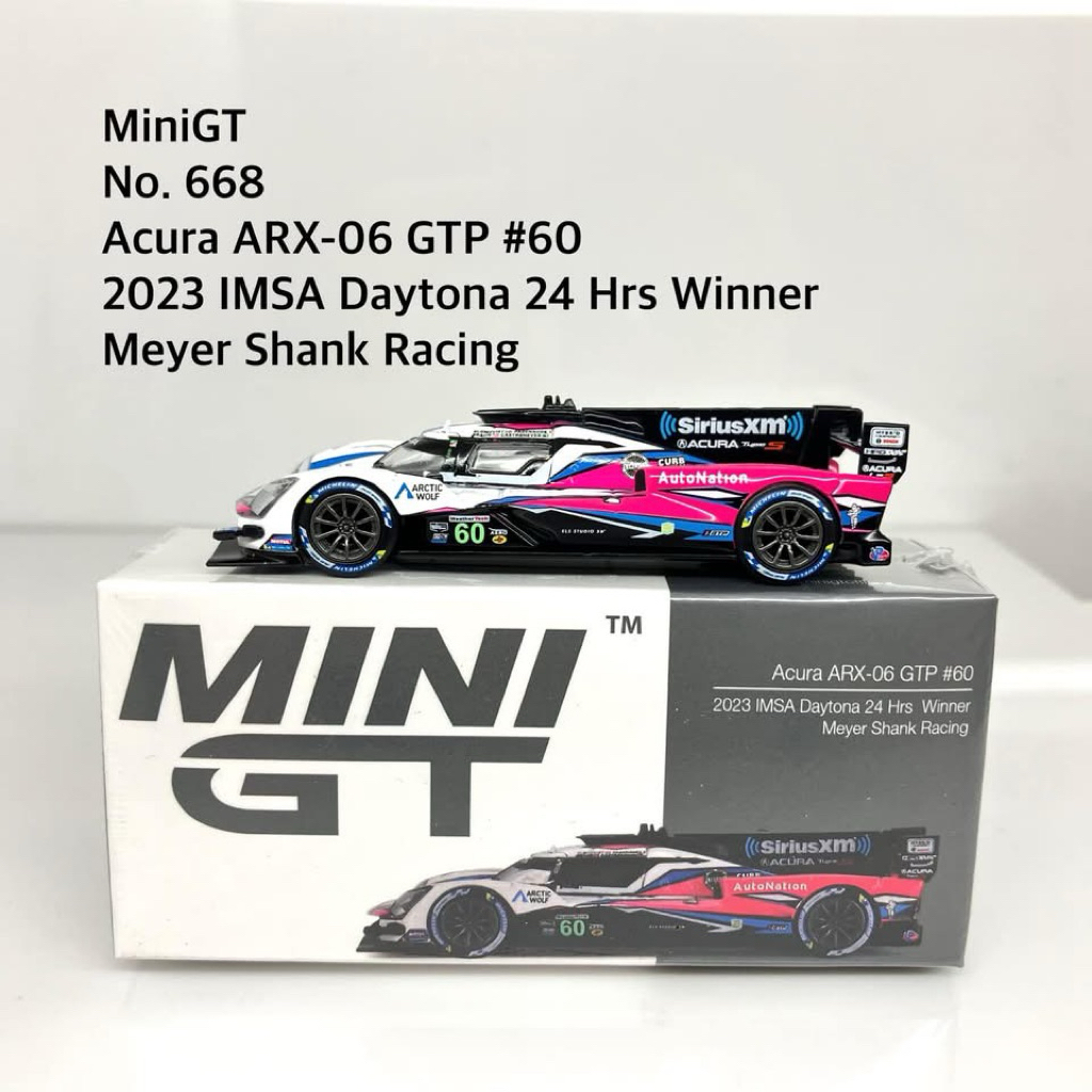 Mini GT  No.668-L  Acura ARX-06 GTP #60  Meyer Shank Racing 2023 IMSA Daytona 24 Hrs  Winner