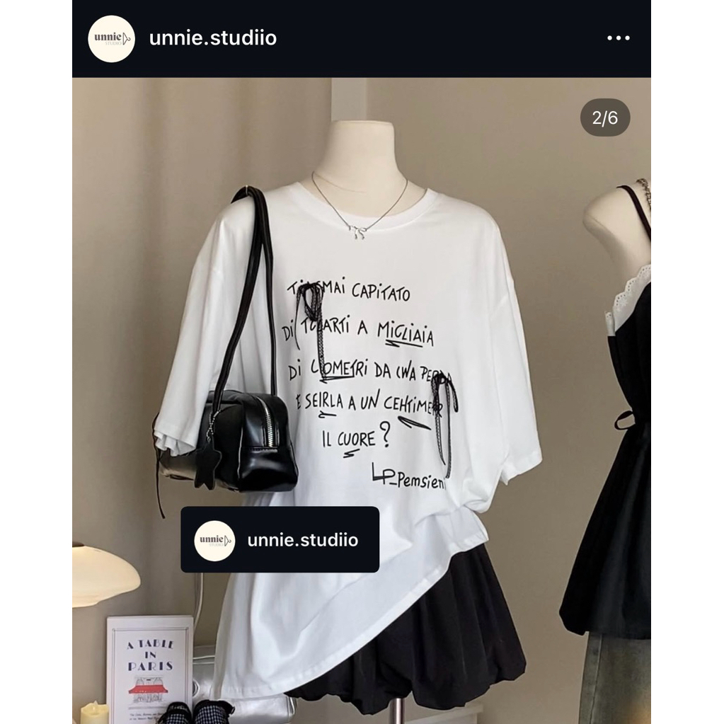 ส่งต่อเสื้อ unnie studio / aquila.offical / Mitr มือ2 ครอปเกาหลี สีขาว สีครีม มีเชือกรูดข้าง