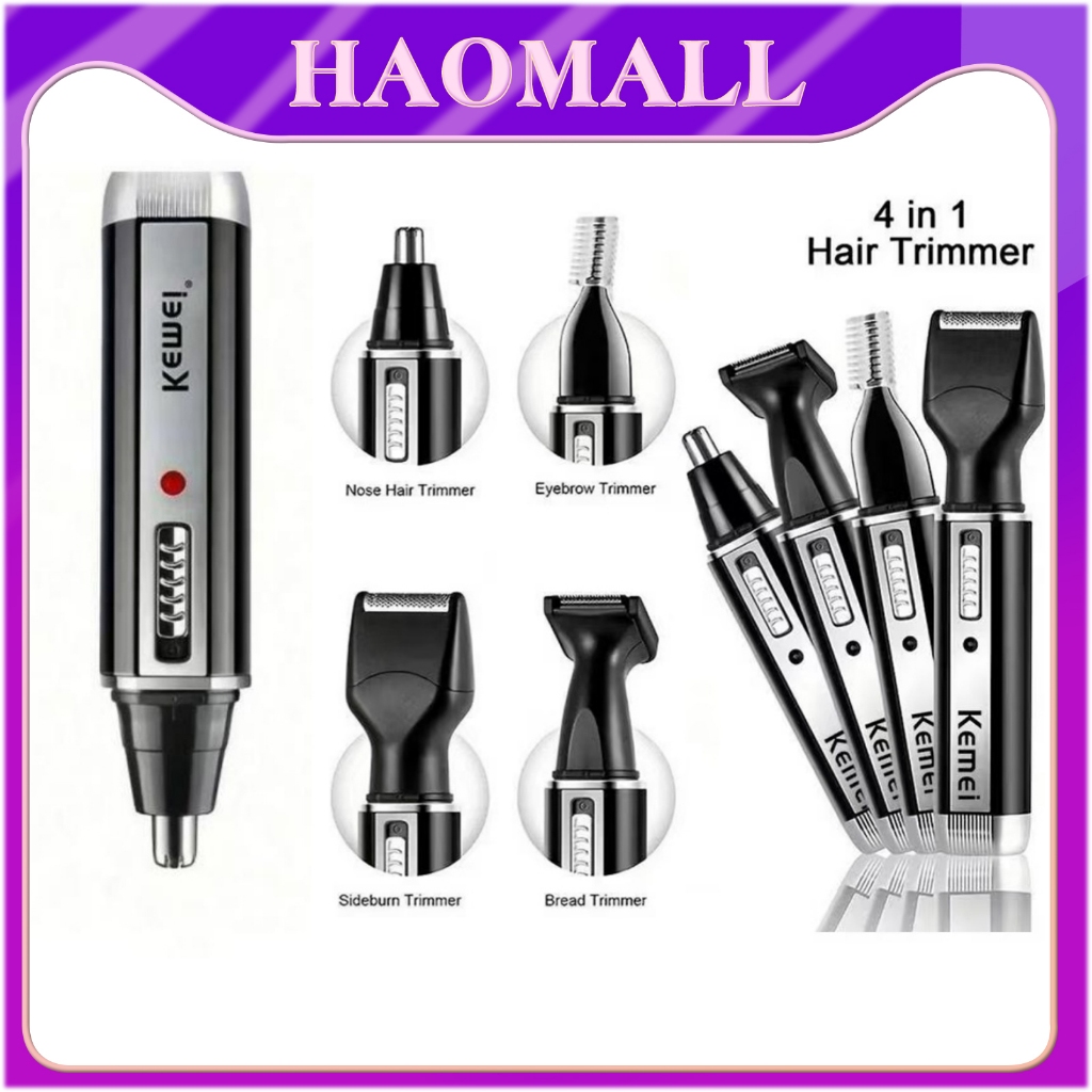 KM-6630มัลติฟังก์ชั่ 4-In-1 ไฟฟ้าจอนขนจมูกแบบชาร์จเครื่องโกนหนวดปัตตาเลี่ยนโกนหนว