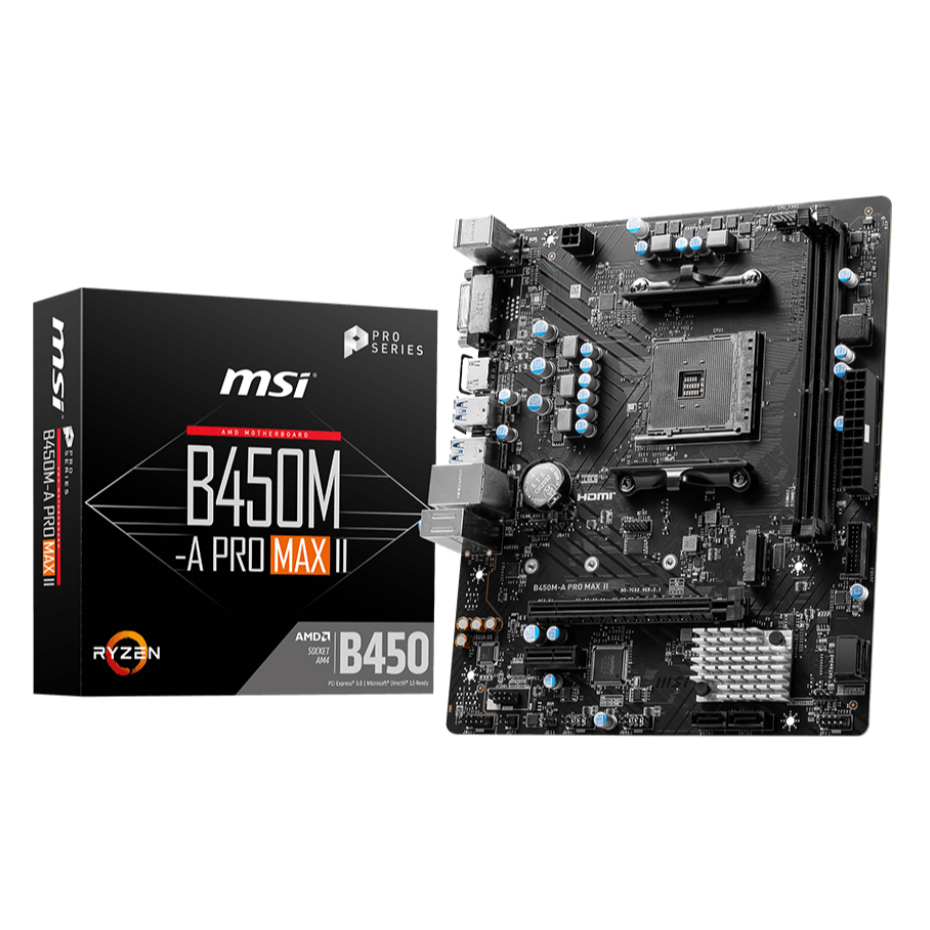 MAINBOARD (เมนบอร์ด) MSI B450M-A PRO MAX II - AMD SOCKET AM4 DDR4 MICRO-ATX