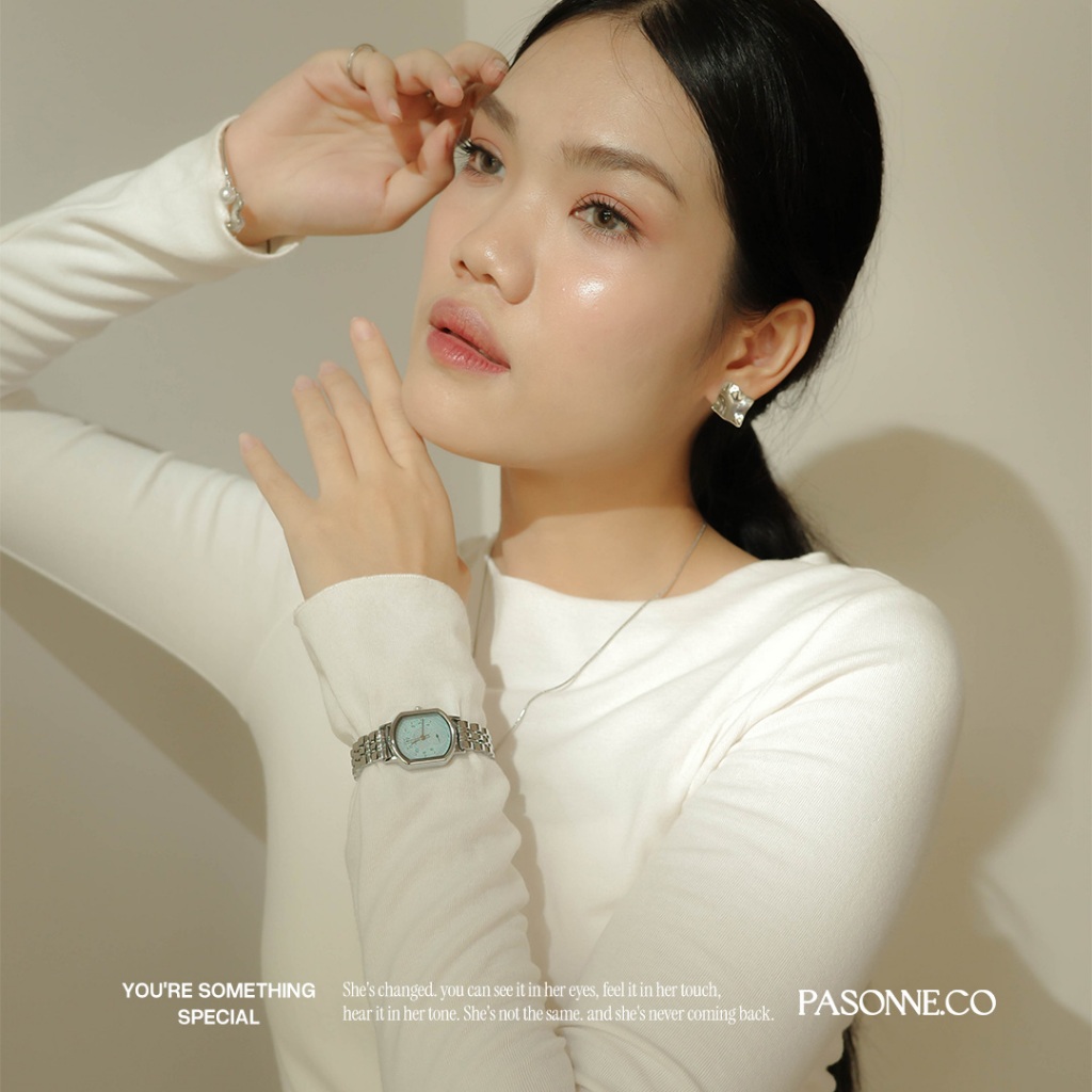 pasonne.co นาฬิกาข้อมือ รุ่น understand สายสีเงิน หน้าปัดทรงเหลี่ยมโค้งมน รูปที่ 7