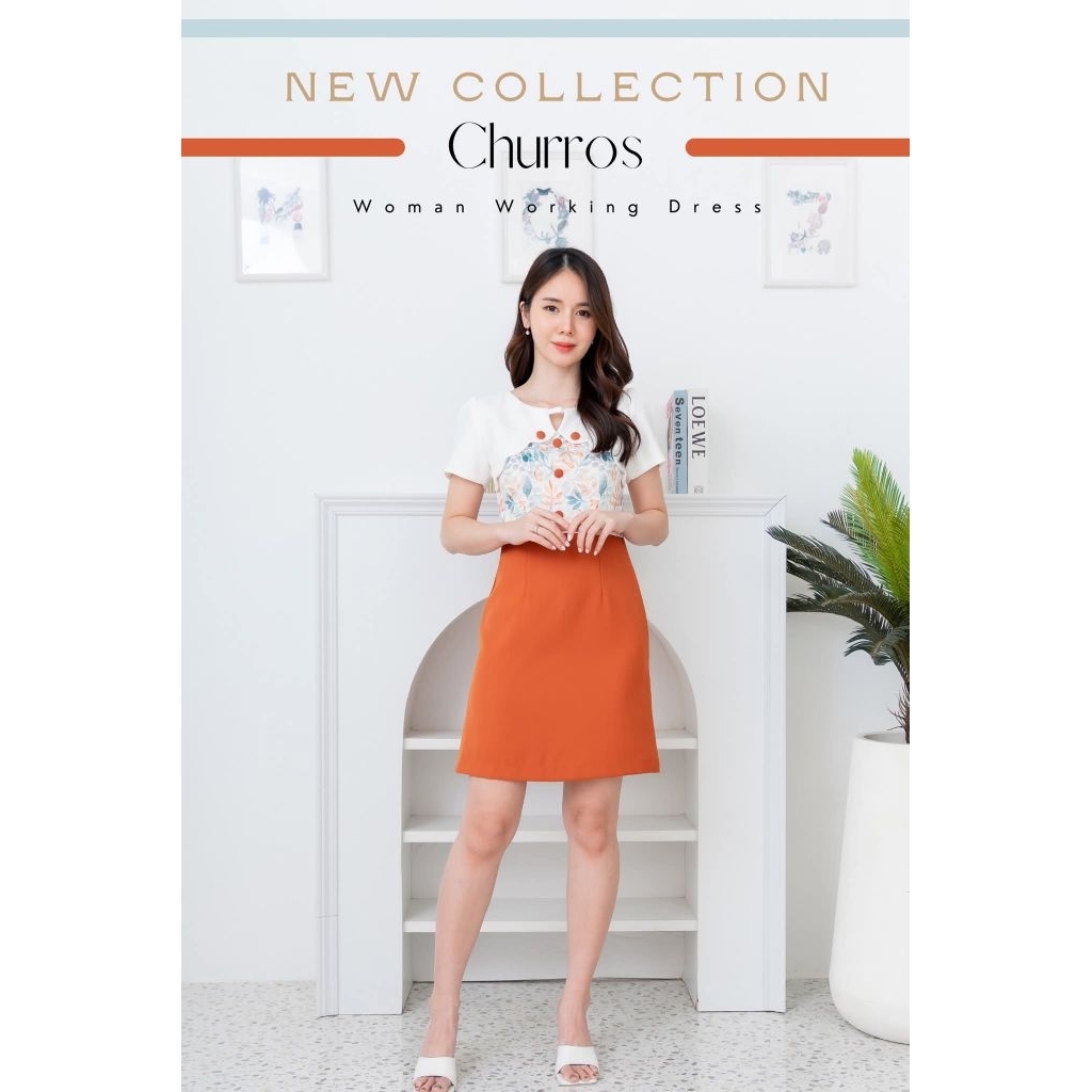 เดรสทำงานผู้หญิง Everyday Runway 12 รุ่น Churros Size M 34-28-38