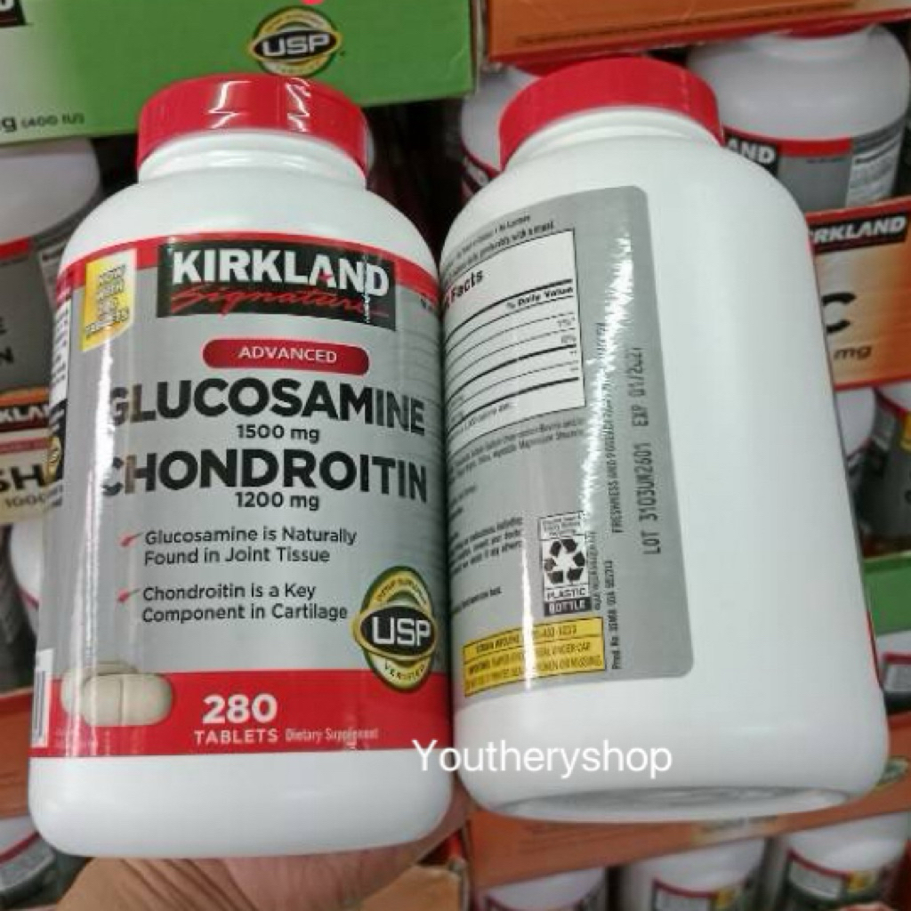 Kirkland Glucosamine Chondroitin 280เม็ด (ดำแดง) เสริม กระดูก Exp.02/28