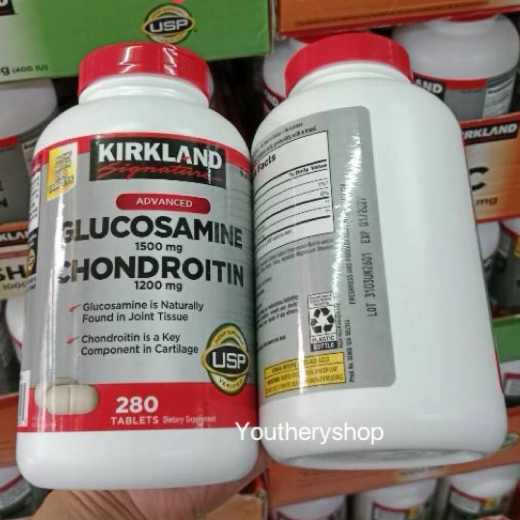 Kirkland Glucosamine Chondroitin 280เม็ด (ดำแดง) เสริม กระดูก Exp.07/29