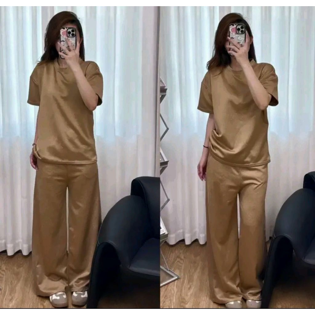 MOTHING HOUSE - เซ็ตปั๊มนูนเสื้อแขนสั้น+ขายาว🤎