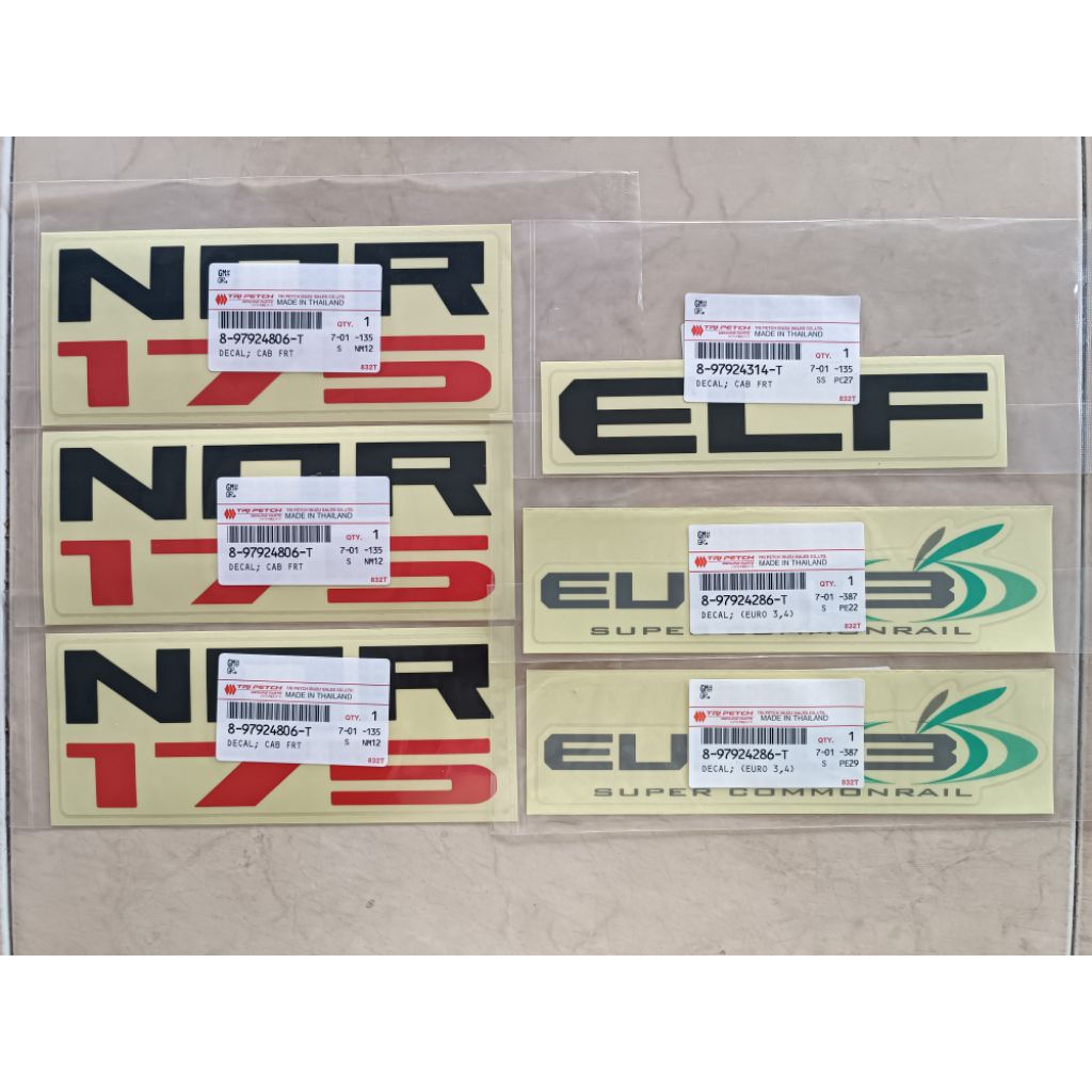 สติกเกอร์ติดรถ NQR175แท้ห้าง ราคาต่อ 1 ชุด