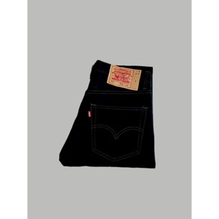 กางเกงยีนส์ L สีดำ super black เป้ากระดุม ขากระบอก และขาเดฟ