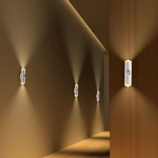 ไฟกลางคืนเซนเซอร์อัจฉริยะ LED เปลี่ยนได้3สี ลดเพิ่มแสงได้โคมไฟติดผนังเซนเซอร์ ชาร์จUSB ติดผนังไร้สาย