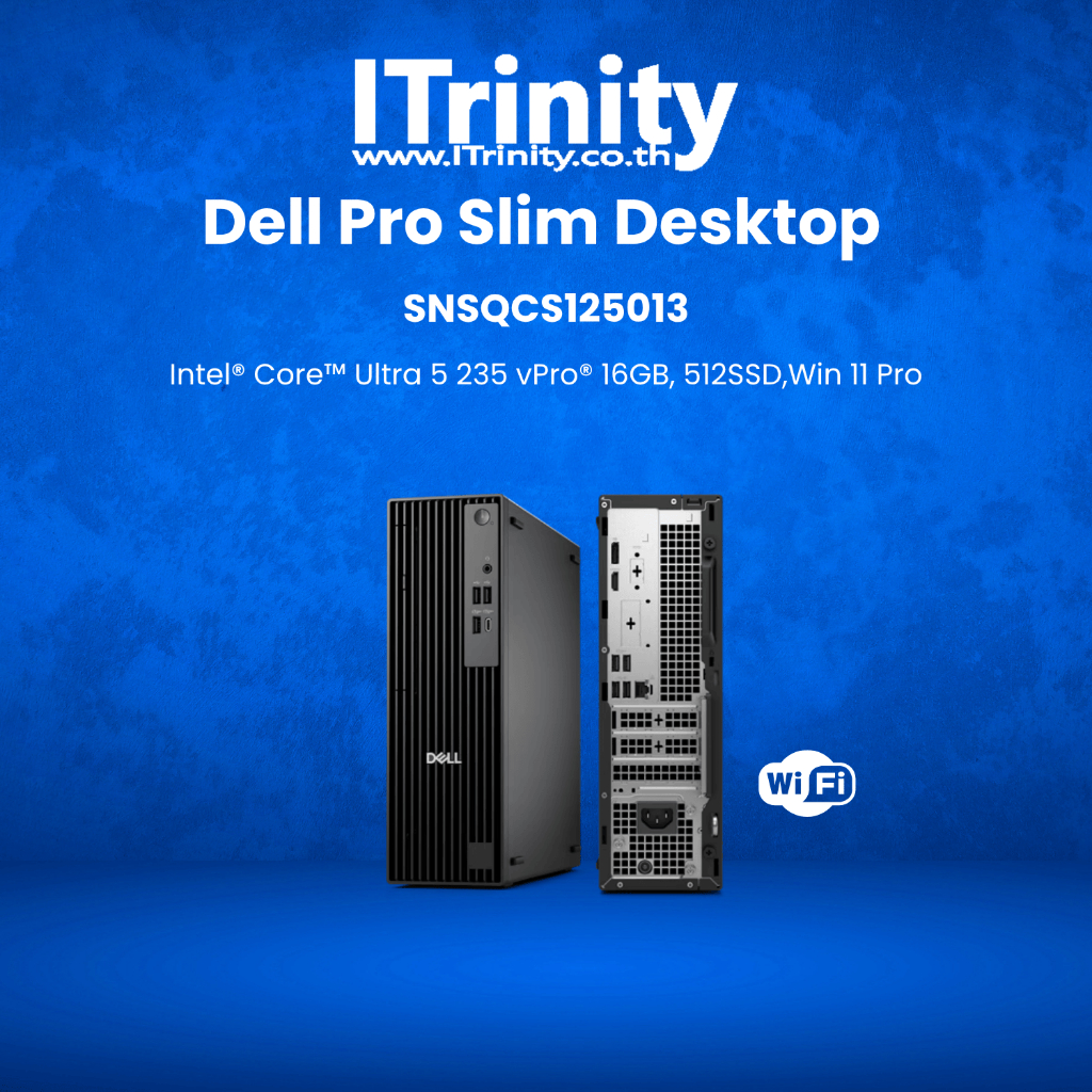 Dell SNSQCS125013 Pro Slim QCS1250 Intel Core Ultra 5 เดลล์ คอมพิวเตอร์ตั้งโต๊ะ รับประกัน 3 ปี On-si