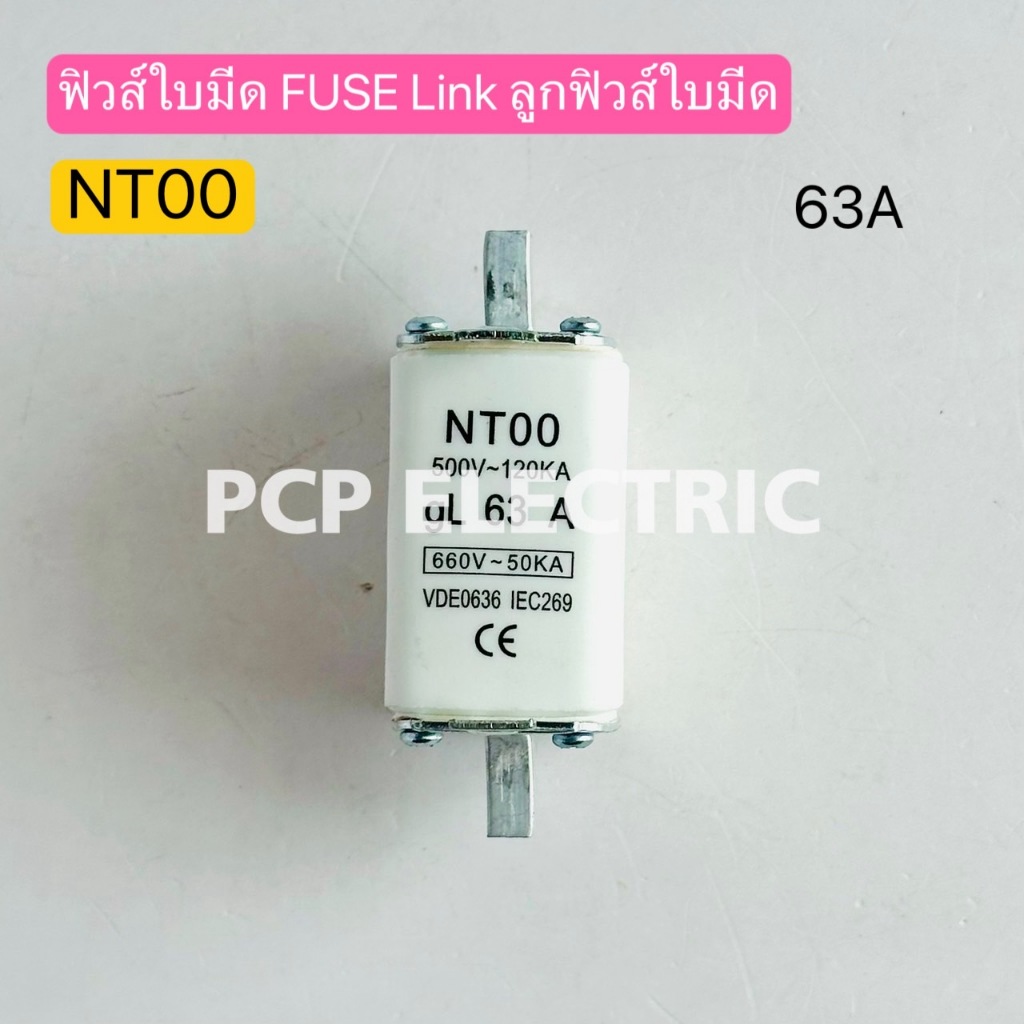 NT00 ฟิวส์ใบมีด FUSE Link ลูกฟิวส์ใบมีด มี 40A,50A,63A,80A,100A,125A,160A (1ตัว) พีซีพี PCPElectric สินค้าพร้อมส่งในไทย