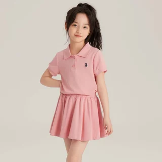 PRINCESS KESLI ชุดสูทเด็กผู้หญิงแฟชั่น ชุดเด็กผู้หญิงสไตล์เกาหลี เสื้อโปโล+กระโปรงสั้น วันแม่ 2-11 ปี