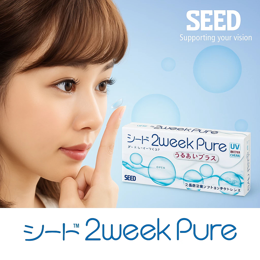 คอนแทคเลนส์ ราย2อาทิตย์ SEED 2 week Pure up 1 กล่องมี 6 ชิ้น ค่าสายตา -0.75 ถึง -9.00