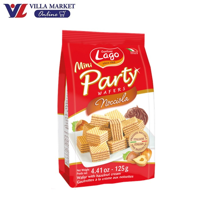 (ไม่มีโปร) Lago Wafer With Hazelnut Cream ล็อคเกอร์ เวเฟอร์ เฮเซลนัทครีม 125กรัม
