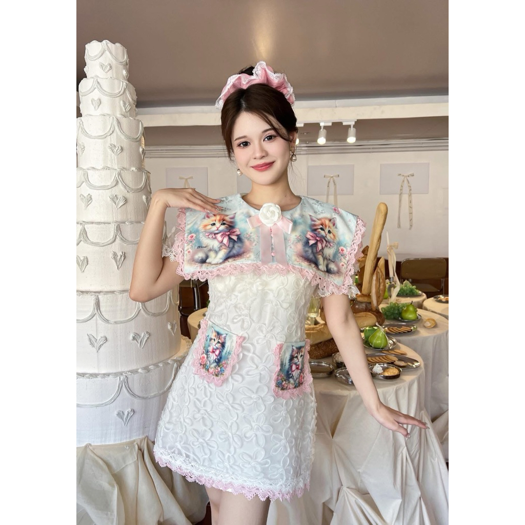 A051(Size XL,2XL) New ป้าย BLT BRAND ชุดเดรสน่ารักมาก มีซิปด้านหลัง