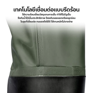 กางเกงกันน้ำ PVC พร้อมรองเท้าบูท ขนาด 36-47 กางเกงทำสวน ทำไร่ ใสสบาย
