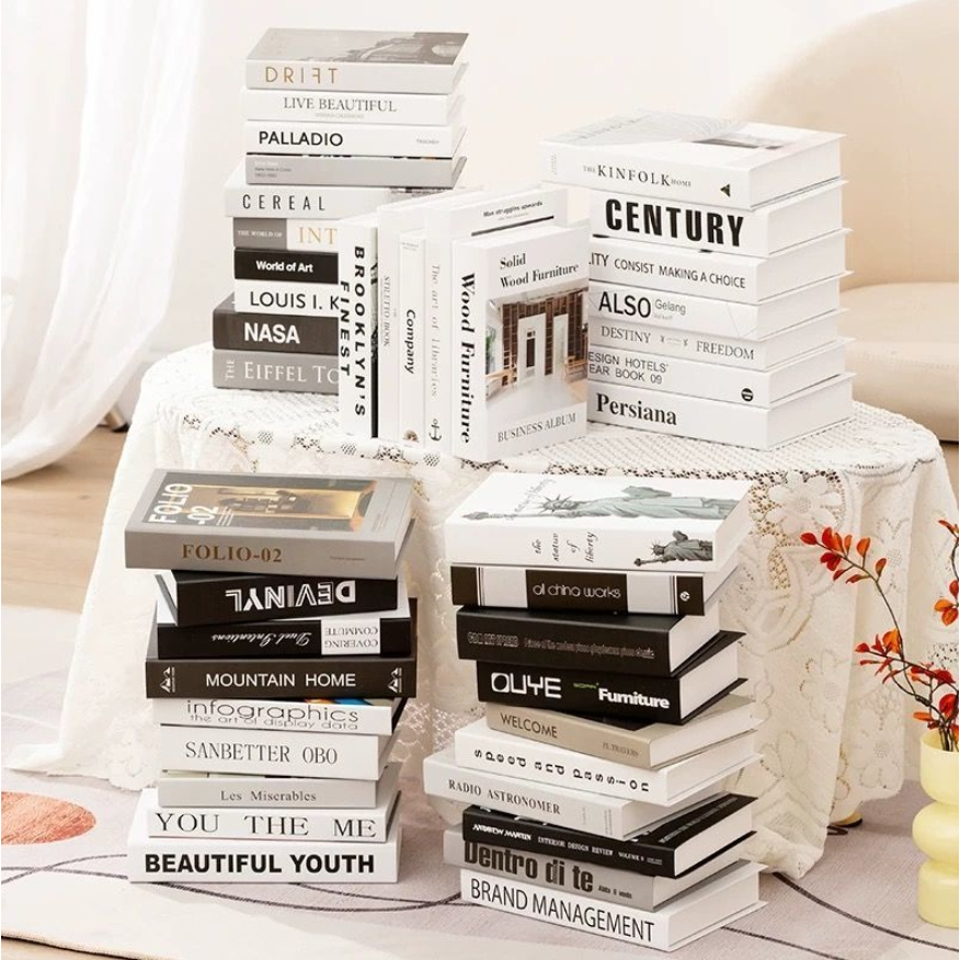 ✨พร้อมส่ง✨ หนังสือปลอม ของแต่งบ้าน หนังสือตั้งโชว์ พร็อพหนังสือ พร็อพสำหรับใช้ในการถ่ายภาพ ลวดลายสวยงามคมชัดเหมือนจริง