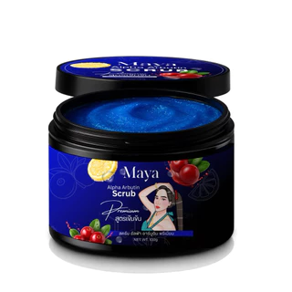สครับมาญา (กดเยอะมีราคาส่ง) สครับสีน้ำเงิน สครับสีดำ (แบรนด์เดียวกับสบู่มาญาสีน้ำเงิน) สูตร อัลฟาอาบูติน ปริมาณ 100G.