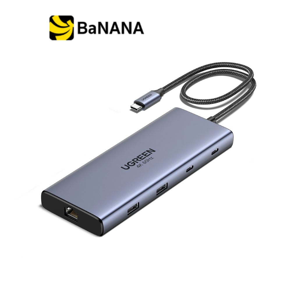 Ugreen Port Hub 10-in-1 USB-C to 2xHDMI/2xUSB-A 3.2/2x USB-C/USB-A 3.0/SD/TF+RJ45+PD(4K@60Hz) 45380 Gray by Banana IT