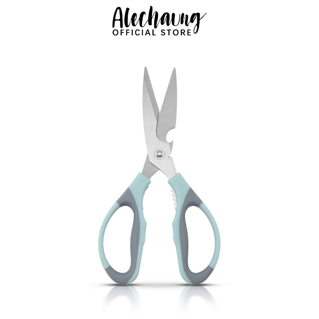 Alechaung กรรไกรตัดอาหาร กรรไกรสแตนเลส kitchen scissors มีที่เปิดขวด ใช้สำหรับตัดอาหาร
