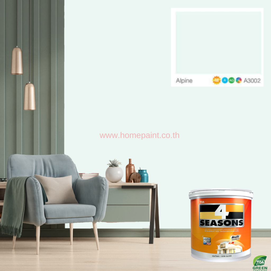 TOA  4 Seasons สีน้ำกึ่งเงา ภายนอกและภายใน #สีผสม (9 ลิตร) - รูปที่ 2