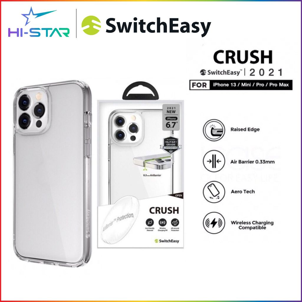 SwitchEasy Crush เคสใส เคสกันกระแทก 1.2 เมตร ของแท้💯 เคสไอโฟน13 13Pro 13promax 13Mini i12 12pro 12mi