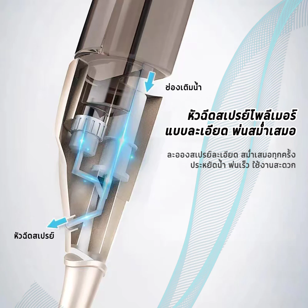 ไม้ถูพื้นสเปรย์ ไม้ถูพื้น Spray Mop ไม้ม๊อบ ม๊อบดันฝุ่น ไม้ถูแบบดันฝุ่น หมุนได้ 360 องศา thumbnail 7