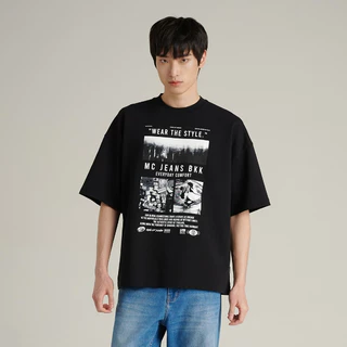 Mc JEANS (แม็คยีนส์) Online Exclusive เสื้อยืดผู้ชาย เสื้อยืดแขนสั้น ทรงโอเวอร์ไซส์ มีให้เลือก 2 สี MTTZA34