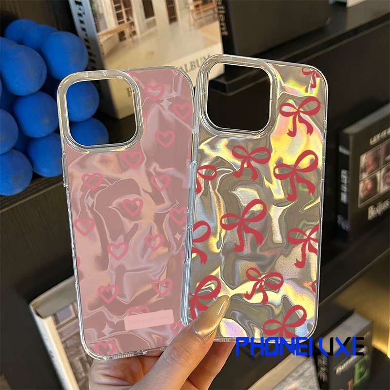เต็มหน้าจอโบว์แฟชั่นเข้ากันได้เคสไอโฟน 16 11 13 15 12 14 Pro Max XR 16 8 7 Plus X XS Max SE
