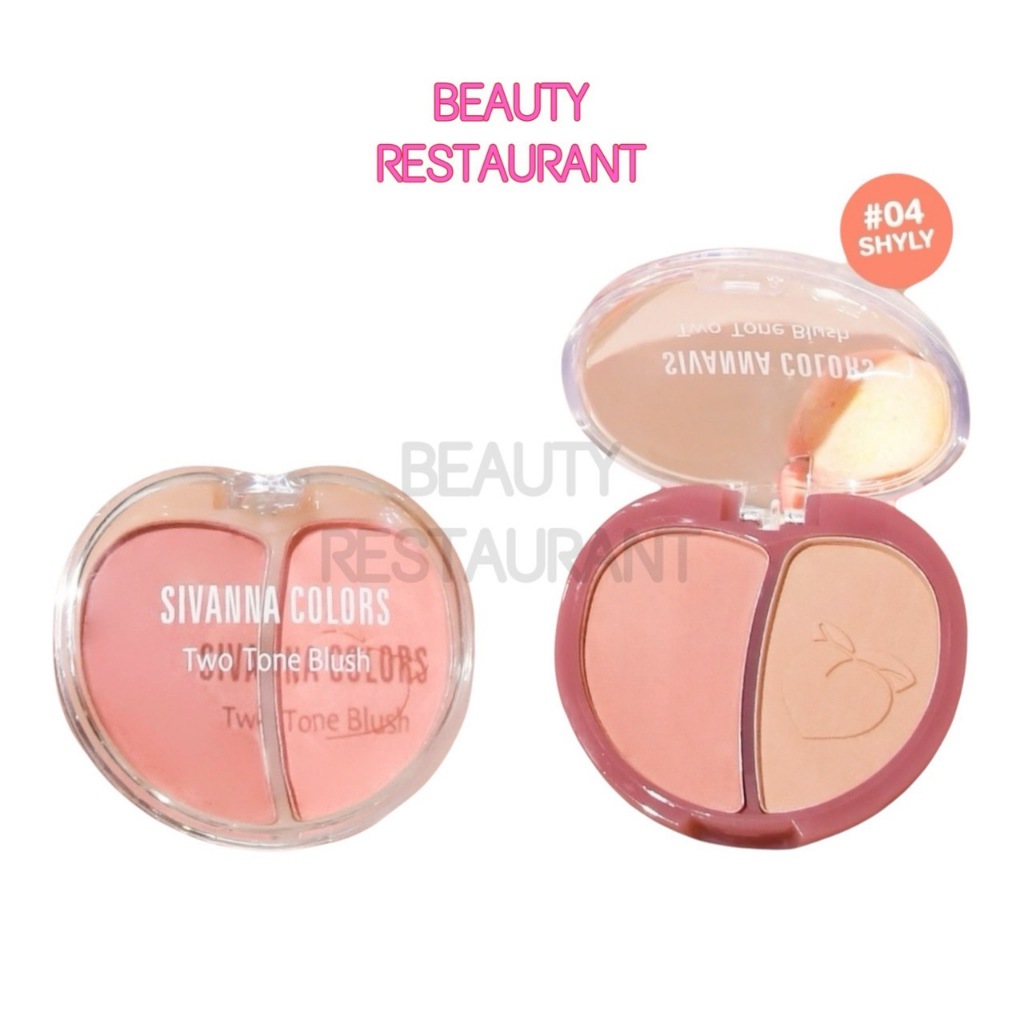 HF573 บลัชออน ซีเวนน่า คัลเลอร์ส SIVANNA COLORS SWEET PEACH TWO-TONE BLUSH
