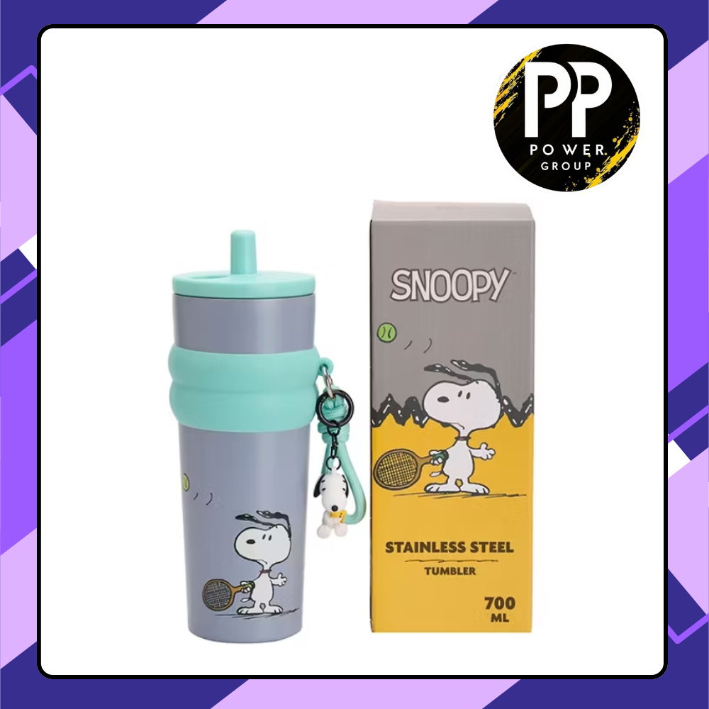 TORA  รุ่น RK3008M SNOOPY25  ความจุ 700 มล. แก้วน้ำเก็บอุณหภูมิ Snoopy แถมพวงกุญแจ 3Dสีเทา